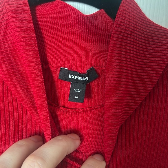 Express Red Mock Neck Tank Top ribbed size medium - Picture 2 of 3